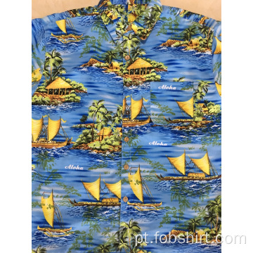 Camisa de praia havaiana masculina